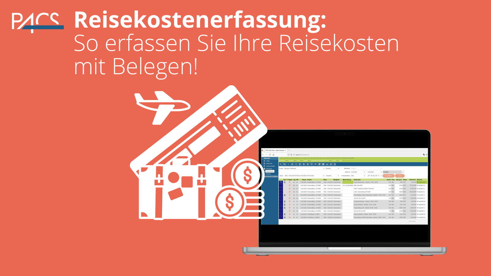 PACS Projektcontrolling Software Tutorial: Reisekosten erfassen